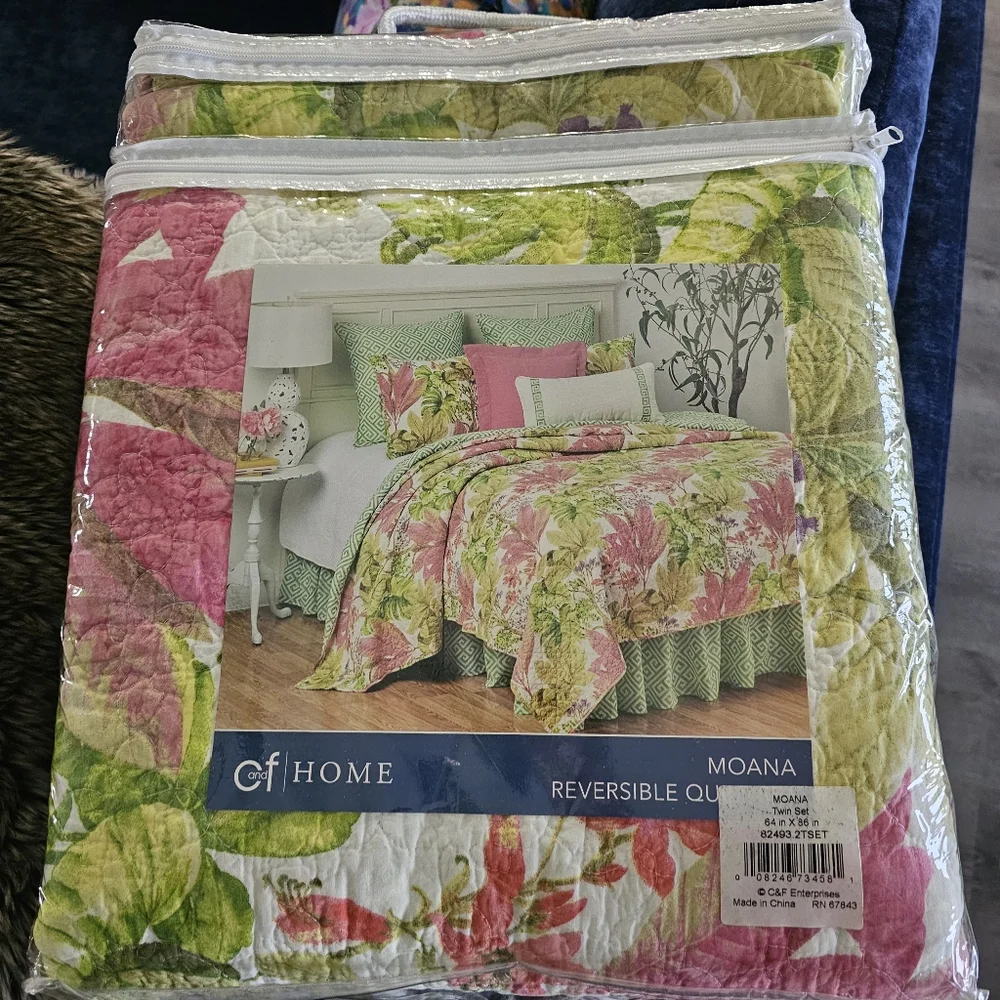 C & F Twin Quilt Set NEW MOANA Tropical L👀K